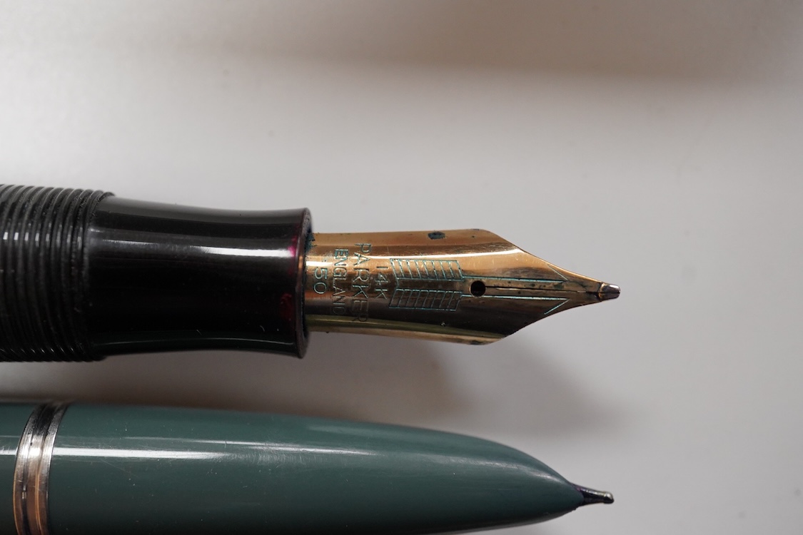 A large collection of Parker 51 pens and pencils, plus other Parkers, some incomplete